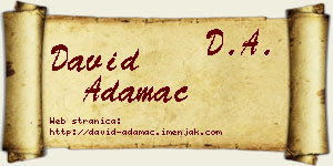 David Adamac vizit kartica